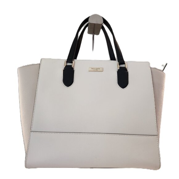 Like New Kate Spade Two-Tone Leather Shoulder Bag Satchel Purse - Picture 1 of 15